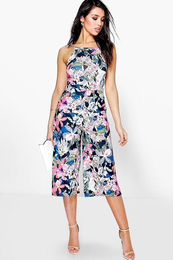 Eden Floral Print Culotte Jumpsuit